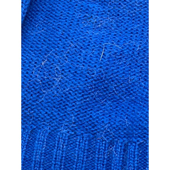 top paw ugly Christmas dog sweater handmade blue Santa clock large knit READ - Picture 7 of 7